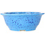 Round light blue bonsai pot by Juko Koyou - 206 x 206 x 78 mm