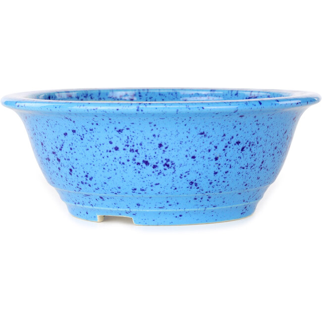 Pot à bonsaï rond bleu clair de Juko Koyou - 206 x 206 x 78 mm