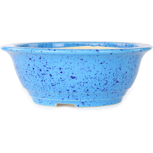 Pot à bonsaï rond bleu clair de Juko Koyou - 206 x 206 x 78 mm