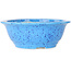 Round light blue bonsai pot by Juko Koyou - 206 x 206 x 78 mm