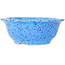 Round light blue bonsai pot by Juko Koyou - 173 x 173 x 65 mm