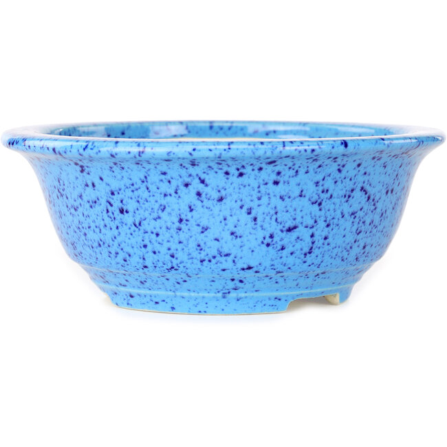 Pot à bonsaï rond bleu clair de Juko Koyou - 173 x 173 x 65 mm