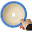 Ronde lichtblauwe bonsaipot van Juko Koyou - 173 x 173 x 65 mm