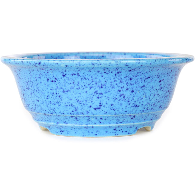 Vaso bonsai rotondo azzurro di Juko Koyou - 140 x 140 x 55 mm