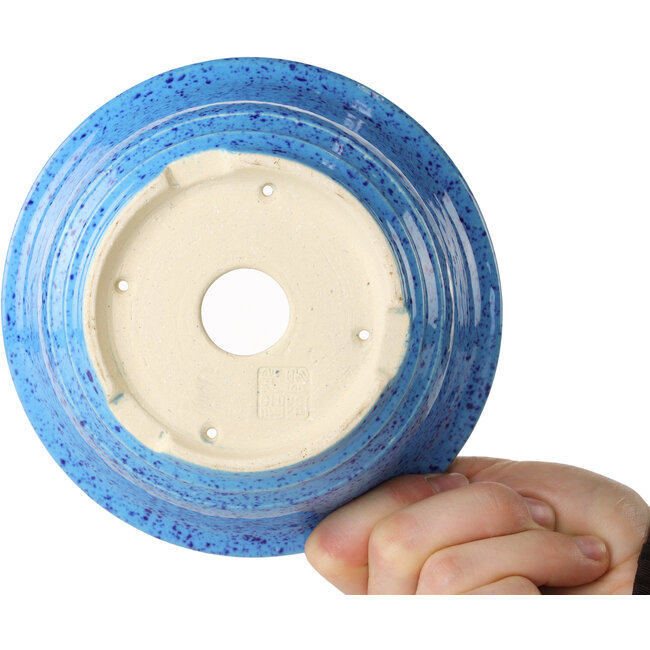 Pot à bonsaï rond bleu clair de Juko Koyou - 140 x 140 x 55 mm