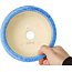 Ronde lichtblauwe bonsaipot van Juko Koyou - 140 x 140 x 55 mm
