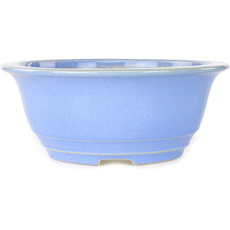 Koyou 173 mm  light blue bonsai pot by Juko Koyou, Tokoname, Japan