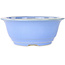 Round light blue bonsai pot by Juko Koyou - 173 x 173 x 65 mm