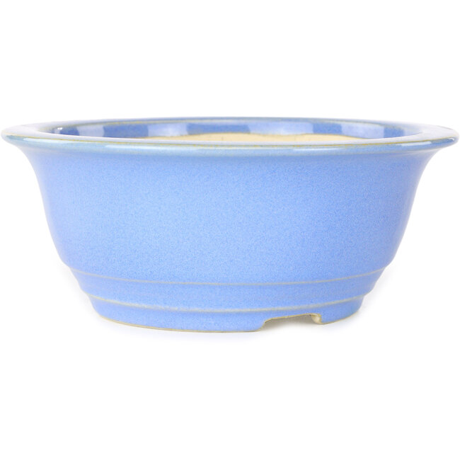 Vaso bonsai rotondo azzurro di Juko Koyou - 173 x 173 x 65 mm