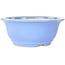 Round light blue bonsai pot by Juko Koyou - 173 x 173 x 65 mm