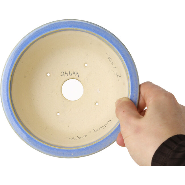 Pot à bonsaï rond bleu clair de Juko Koyou - 140 x 140 x 55 mm