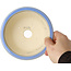 Ronde lichtblauwe bonsaipot van Juko Koyou - 140 x 140 x 55 mm