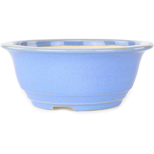 Ronde lichtblauwe bonsaipot van Juko Koyou - 173 x 173 x 65 mm