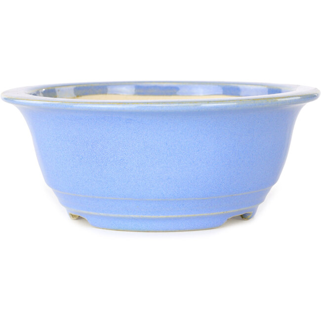 Ronde lichtblauwe bonsaipot van Juko Koyou - 173 x 173 x 65 mm