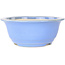 Round light blue bonsai pot by Juko Koyou - 173 x 173 x 65 mm
