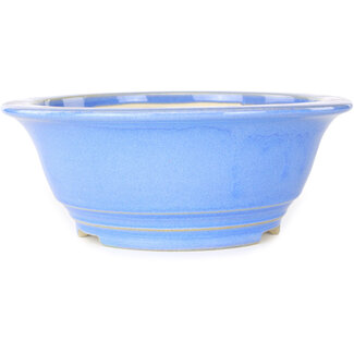 Koyou 206 mm  light blue bonsai pot by Juko Koyou, Tokoname, Japan