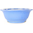 Round light blue bonsai pot by Juko Koyou - 206 x 206 x 78 mm