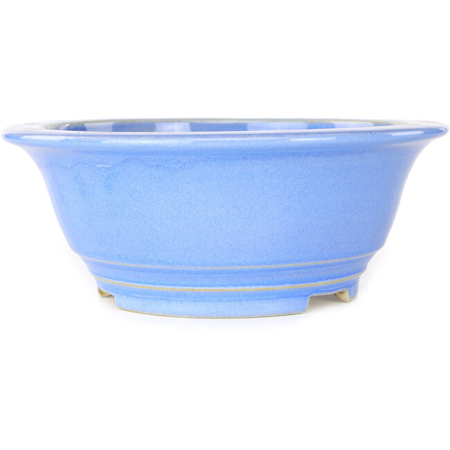 Pot à bonsaï rond bleu clair de Juko Koyou - 206 x 206 x 78 mm