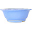 Round light blue bonsai pot by Juko Koyou - 206 x 206 x 78 mm