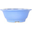 Round light blue bonsai pot by Juko Koyou - 206 x 206 x 78 mm