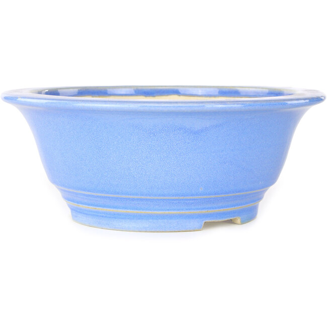 Pot à bonsaï rond bleu clair de Juko Koyou - 206 x 206 x 78 mm