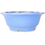 Round light blue bonsai pot by Juko Koyou - 206 x 206 x 78 mm