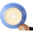 Ronde lichtblauwe bonsaipot van Juko Koyou - 206 x 206 x 78 mm