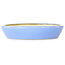 Oval light blue bonsai pot by Juko Koyou - 250 x 205 x 40 mm