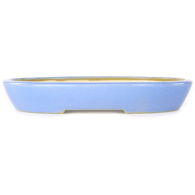 Maceta ovalada para bonsái azul claro de Juko Koyou - 250 x 205 x 40 mm