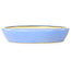 Oval light blue bonsai pot by Juko Koyou - 250 x 205 x 40 mm