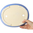 Maceta ovalada para bonsái azul claro de Juko Koyou - 250 x 205 x 40 mm