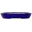 Ovale donkerblauwe bonsaipot van Juko Koyou - 250 x 205 x 40 mm