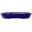 Ovale donkerblauwe bonsaipot van Juko Koyou - 250 x 205 x 40 mm
