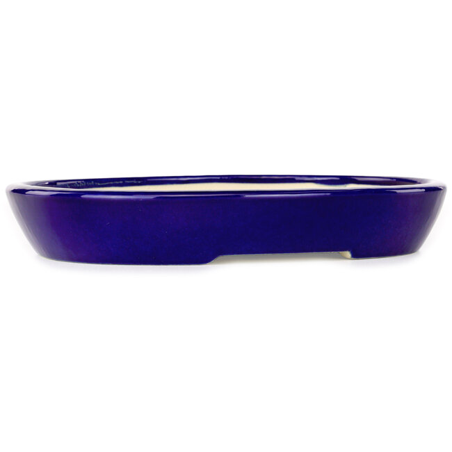 Vaso bonsai ovale blu scuro di Juko Koyou - 250 x 205 x 40 mm