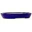 Ovale donkerblauwe bonsaipot van Juko Koyou - 250 x 205 x 40 mm