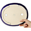 Pot à bonsaï ovale bleu foncé de Juko Koyou - 250 x 205 x 40 mm