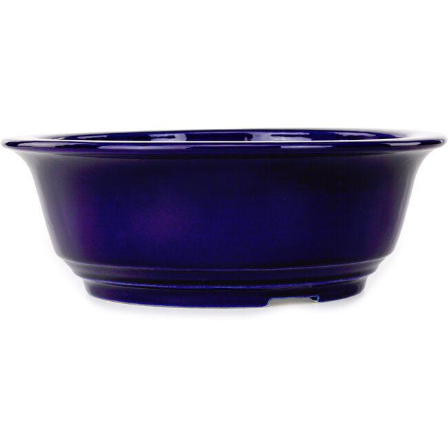 Vaso bonsai rotondo blu scuro di Juko Koyou - 240 x 240 x 80 mm