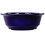 Ronde donkerblauwe bonsaipot van Juko Koyou - 240 x 240 x 80 mm