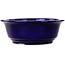 Round dark blue bonsai pot by Juko Koyou - 240 x 240 x 80 mm