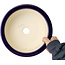 Ronde donkerblauwe bonsaipot van Juko Koyou - 240 x 240 x 80 mm