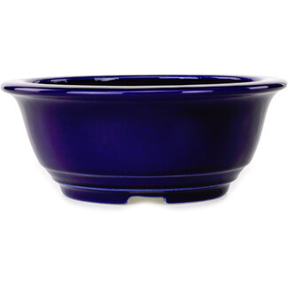 Koyou 173 mm  dark blue bonsai pot by Juko Koyou, Tokoname, Japan