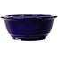 Round dark blue bonsai pot by Juko Koyou - 173 x 173 x 65 mm