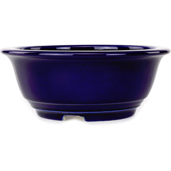 Vaso bonsai rotondo blu scuro di Juko Koyou - 173 x 173 x 65 mm