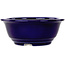 Round dark blue bonsai pot by Juko Koyou - 173 x 173 x 65 mm