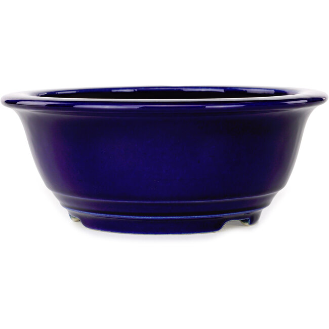 Ronde donkerblauwe bonsaipot van Juko Koyou - 173 x 173 x 65 mm