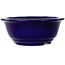 Round dark blue bonsai pot by Juko Koyou - 173 x 173 x 65 mm