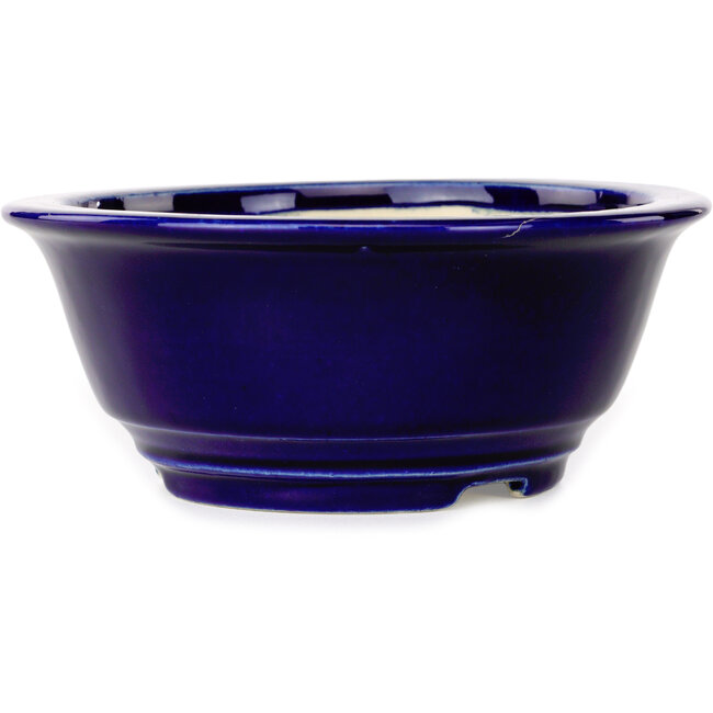 Ronde donkerblauwe bonsaipot van Juko Koyou - 140 x 140 x 55 mm