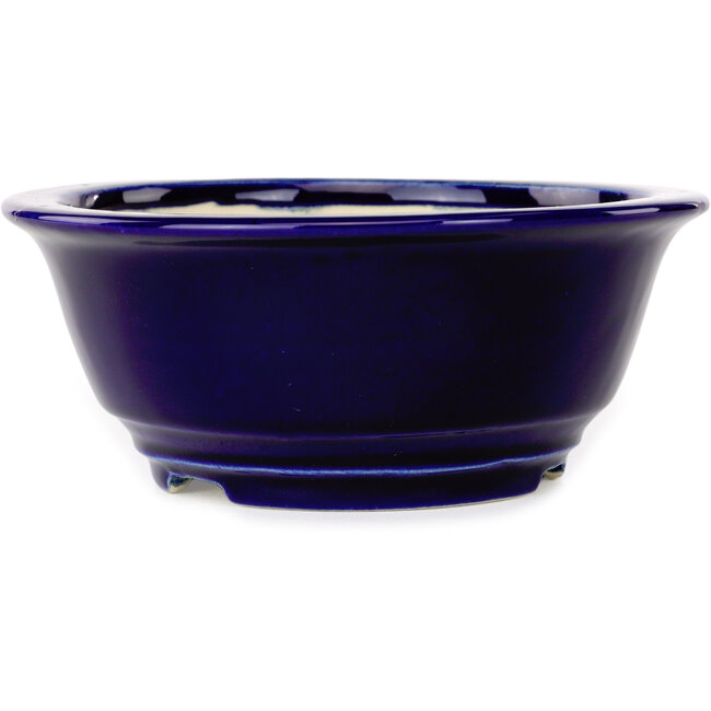 Maceta redonda para bonsái azul oscuro de Juko Koyou - 140 x 140 x 55 mm