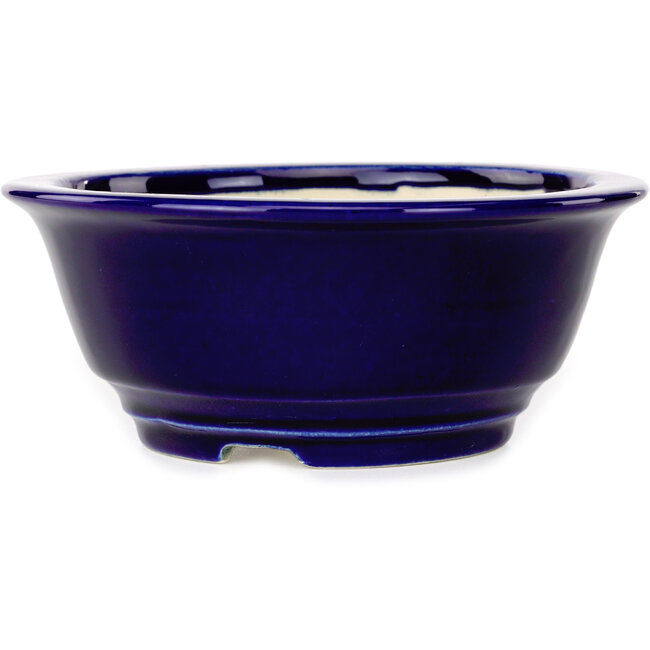 Maceta redonda para bonsái azul oscuro de Juko Koyou - 140 x 140 x 55 mm