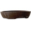 Oval unglazed bonsai pot by Yamaaki - 230 x 180 x 50 mm